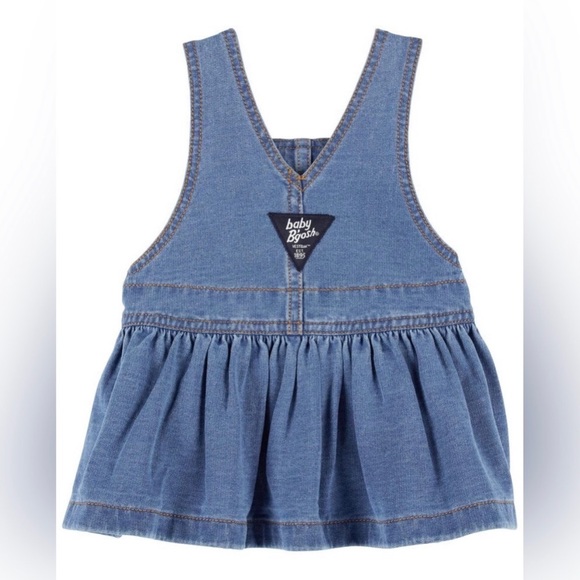 NWT Baby B’Gosh Baby Knit-Like Denim Jumper Dress | Size: 0-3 Months - Picture 2 of 5